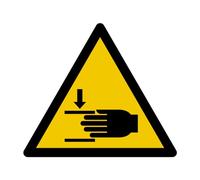W024 - Danger Ecrasement des mains - Panneau et Signalétique d'avertissement - Dimensions au choix - Norme ISO 7010