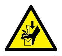 W030 Panneau d'avertissement : écrasement à la main entre l'outil de frein - 400 x 400 mm - S40