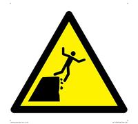 W052 Panneau d'avertissement : Unstable Cliff Edge - 200 x 200 mm - S20