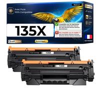 W1350X 135X 2 toners compatibles pour HP LaserJet M207dw M209dw MFP M234dw M234sdw Noir avec puce 2 x 2400 pages