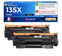 W1350X 135X Toners compatibles pour HP LaserJet M207dw M209d M209dw MFP M232dw M233dw M234d M234dw M234sdn M234sdw M235dw M235sdw M236dw M237dw Noir Haute capacité avec Puce 2 x 2400 Pages