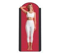 W1370 Tapis de thérapie par lumière rouge 180,3 x 83,8 cm avec cuir de qualité supérieure, 1380 LED, double longueur d'onde 660 nm et 850 nm pour usage domestique