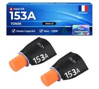 W1530A 153A 2 Toners Noir compatibles pour HP LaserJet Tank 1020w 1502w 1504w 2502dn 2502dw 2506dw MFP 1005nw 1005w 1602w 1604w 2602sdw Haute capacité avec Puce 2 x 2500 Pages