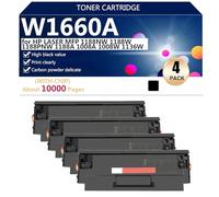 W1660A Noir Cartouche de Toner Haute Capacité de Remplacement pour KYOCERA TASKalfa 3050 3051 3550 3551ci Imprimante, 25000 Pages,Black-4 Pack