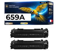 W2010A 659A H-659A lot 2 Toners Noir Compatible pour HP Color LaserJet Enterprise M856dn M856x MFP M776dn Flow MFP M776z M776zs Managed E85055dn avec Puce 2 x 16000 Pages