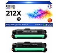 W2120X 212X 2 toners Noir compatible pour HP Color LaserJet Enterprise M554dn M555dn M578dn 2 x 13000 pages