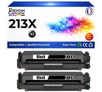W2130X HT213X 2 Toners Noir compatible pour HP Color LaserJet Enterprise 5700dn 6700dn 6701dn 5800dn 6800dn avec puce 2x9000p
