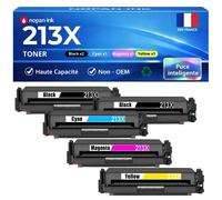 W2130X W2131X W2132X W2133X HT213X 5 Toners compatible pour HP 5700dn 6700dn 6701dn 5800dn 6800dn Noir Cyan Magenta Jaune