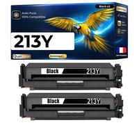 W2130Y HT213Y 2 Toners Noir compatible pour HP Color LaserJet Enterprise 5700dn 6700dn 6701dn MFP 5800dn 6800dn avec puce 2x18000p