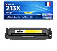 W2133X HT213X Toner Compatible pour HP Color LaserJet Enterprise 5700dn 6700dn 6701dn MFP 5800dn MFP 6800dn Flow 5800zf 6800zf X654dn X65455dn X65465dn Jaune Haute capacité avec Puce 6000 Pages