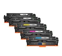 W2190A W2191A W2192A W2193A Pack 5 compatibles pour HP 2 Noirs et Couleurs 3202dn 3202dw 3302fdw MFP 3302fdn Haute capacité avec Puce 6200 Pages