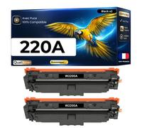 W2200A 220A Pack 2 Toners Noir compatibles HP 4202dn 4202dw 4302dw 4302fdw haute capacité avec puce 2000 pages chacun