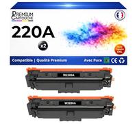 W2200A 220A Pack de 2 Toners Noir compatibles pour HP Color LaserJet Pro 4202dn 4202dw 4202dwe MFP 4302dw 4302fdw 4302fdwe Haute capacité avec Puce 2000 Pages chacun