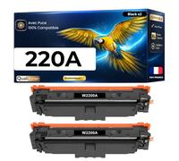 W2200A 220A Pack de 2 Toners Noir compatibles pour HP Color LaserJet Pro 4202dn 4202dw 4202dwe MFP 4302dw 4302fdw 4302fdwe Haute capacité avec Puce 2000 Pages chacun