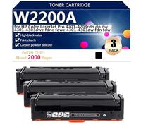 W2200A W2201A W2202A W2203A Cartouches de Toner Compatibles pour HP Color Laserjet Pro 4201-4203cdn dn dw 4301 4303dwe fdne fdwe 4301 4303dw fdn fdw Imprimantes, Impression Nette,3*Black