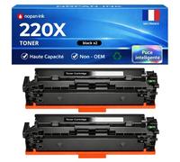 W2200X 220X Pack 2 Toners Noir compatibles HP 4202dn 4202dw 4302dw 4302fdw haute capacité avec puce 7500 pages chacun