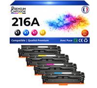 W2410MC W2411MC W2412MC W2413MC 216A pack 4 toners compatibles HP M182n M183fw Noirs et Couleurs avec puce haute capacité impression laser premium durable