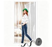 W280xH255cm Rideau de Porte EVA Transparent Anti-Froid et Coupe-Vent Blanc | Aide à conserver la chaleur en hiver et à limiter les courants d'air. Le film EVA transparent laisse passer la lumière.
