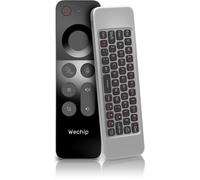 W3 Souris volante sans fil 2,4 G, clavier, télécommande vocale avec gyroscope, supporte l'apprentissage infrarouge, pour boîtier TV Android, Smart TV, etc., noir, mémorisable avec ou sans logo