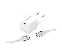 W30C - Adaptateur secteur - GaN - (câble USB-C) - 30 Watt - 3 A - PD 3.0, QC 4.0, PD/PPS (24 pin USB-C) - blanc