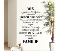 W3301 Wall Sticker ""Wir sind eine tolle Familie"" [German Language] 58 x 90 cm Black