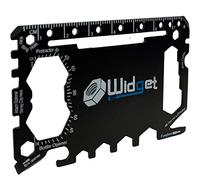 W4W Outil de poche de survie polyvalent - 43 en 1 - taille de portefeuille de carte de crédit Ninja Multitool (3,375 X 2,125 - Noir)