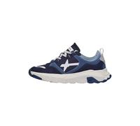 W6YZ Shoe Baskets en suède et tissu technique Blanc-Bleu Taille 42