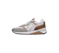 w6yz Baskets en Tissu Technique et suède, Blanc-Beige 43