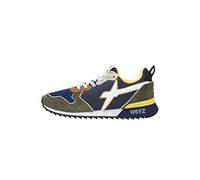 w6yz Jet-M.-Baskets en Tissu Technique et Daim-Militaire, Bleu foncé 46