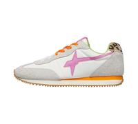 w6yz Sneakers en Daim et Tissu Technique, Blanc-Fuchsia 38