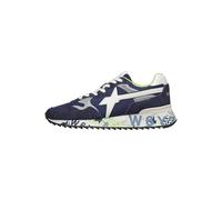 W6YZ Shoe Baskets Yak-M Homme en tissu technique et daim Marine-Blanc 41