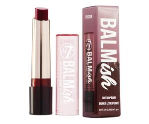 W7 Balmish Baume à Lèvres Teinté - Passion - Couleur lèvres rouge-rosé voilée avec Vitamine E, Beurre de Karité et Acide Hyaluronique - Baume à lèvres hybride hydratant pour des lèvres douces