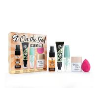 W7 Coffret Cadeau On the Go Essentials - Mini Produits de Maquillage Indispensables avec Base, Spray Fixateur, Mascara, Gouttes Bronzantes Golden Glow et Éponge Beauté