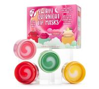 W7 Coffret Cadeau Sweet Dreams Overnight Lip Mask - Cerise, Pastèque, Bubble-gum et Vanille - Mini Soins pour les Lèvres
