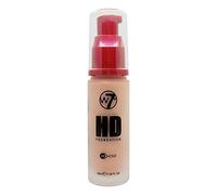 W7 Fond de teint 12h HD – Couverture légère à moyenne – Beige naturel, 30 ml