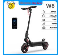 iScooter Scooter électrique W8 9,3 pouces 48V 14Ah 750W 40 km/h 30-40 km double suspension appli W8