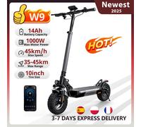 W9 10 pouces hors route Scooter électrique 1000W moteur arrière 48V14Ah batterie 45 km/h 35-45KM gamme double freins à disque avec APP E Scooter