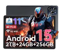W90 Tablette tactile 11 Pouces FHD Android 15- 24Go RAM 256Go ROM, microSD 2 To,Octo-Core T615, 8000 mAh, Widevine L1,Gemini AI
