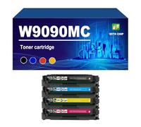 W9090MC Cartouche De Toner Compatible pour HP Géré E45028dn Imprimante MFP E47528f, Cartouches À Haut Rendement W9091MC W9092MC W9093MC 8600 / 6900 Pages,4 Colors-1 Set