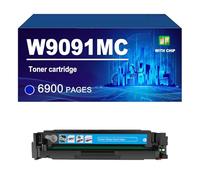 W9090MC Cartouche De Toner Compatible pour HP Géré E45028dn Imprimante MFP E47528f, Cartouches À Haut Rendement W9091MC W9092MC W9093MC 8600 / 6900 Pages,Cyan-1 Pack