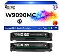 W9090MC Pack de 2 Toners Noir compatible pour HP E45028dn E47528f haute capacité avec puce 8600 pages chacun