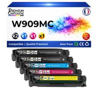 W9090MC W9091MC W9092MC W9093MC Pack 5 Toners compatible HP Noir et Couleurs E45028dn E47528f avec puce haute capacité