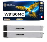 W9130MC W9120MC Lot de 2 Cartouches Toner compatibles pour HP Color LaserJet Managed MFP E78523dn E78528dn Noir Haute Capacité avec Puce 25000 Pages chacune