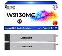 W9130MC W9120MC Lot de 2 Cartouches Toner compatibles pour HP Color LaserJet Managed MFP E78523dn E78528dn Noir Haute Capacité avec Puce 25000 Pages chacune