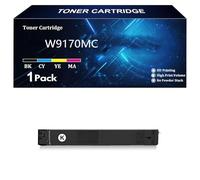 W9170MC W9171MC W9172MC W9173MC Cartouche de Toner de Remplacement Compatible pour HP Color Laserjet MFP E87770dn E87760dn E87750dn E87740dn E87770z E87760z E87750z E87740z,BK-1 Pack