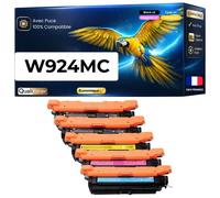 W9240MC W9241MC W9242MC W9243MC pack 5 toners compatibles HP X55745dn X58045dn X580 Noirs et Couleurs avec puce haute capacité