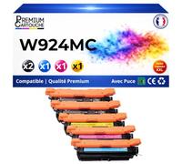 W9240MC W9241MC W9242MC W9243MC Pack de 5 Toners compatibles pour HP Color LaserJet Enterprise X557 X58045dn X55745dn Noirs et Couleurs avec Puce Haute capacité
