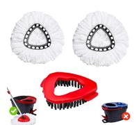 Wa.IE Jiemi Lot de 2 t tes de brosse r curer et 1 base de balai de rechange compatibles avec le syst me Oceda EasyWring 1 r servoir