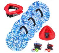 Wa.IE Jiemi Lot de 4 têtes de rechange compatibles avec le système Oceda RinseClean à 2 réservoirs, tête de recharge en microfibre, 1 brosse à récurer + 1 base de balai + 4 têtes de balai de nettoyage