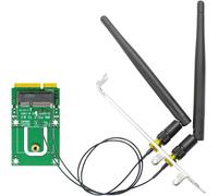WA03 M.2 Key E to Mini PCIe WiFi Adapter for M.2 WiFi 4/5/6/6e/7 Module, with 3.5-dBi SMA Antenna Kits
